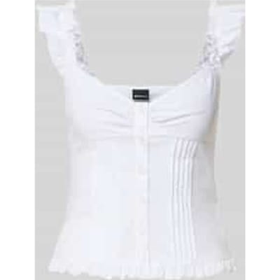slim fit blouse met ruches