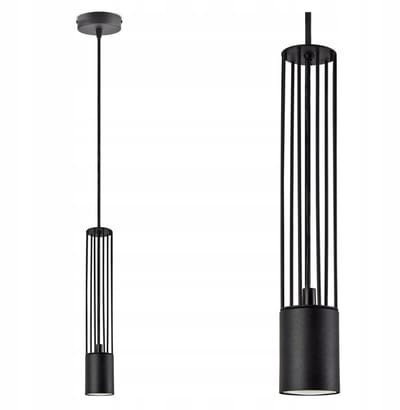 Moderne Metalen Hanglamp Tuba GU10 Zwart - In Hoogte Verstelbaar