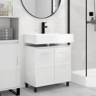 vidaXL - Badkamer - vaniteitsunit - Hoogglans - Wit - 60 - x - 35 - x - 60 - cm