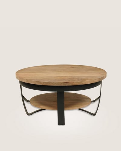 Salontafel 70 cm Mangohout – Rond – Landelijk