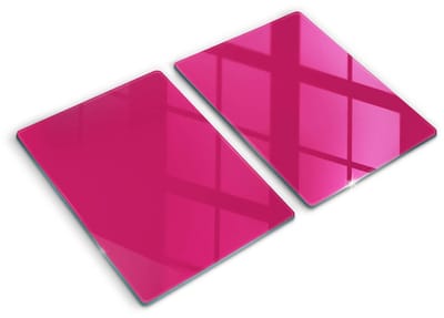 Wallfluent Glazen Snijplanken - Roze Snijplanken Glas - 2 stucks 40 cm x 52 cm - Donkerroze Snijplanken van Glas - Glazen Snijplank - Decoratieve Glazen Snijplank - Glazen Snijplank met Antislip