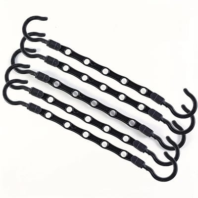 WiseGoods Premium Ruimtebesparende Kledinghangers Set Van 5 – Multifunctionele Kast Organizer – Magische Kleding Hangers - Zwart