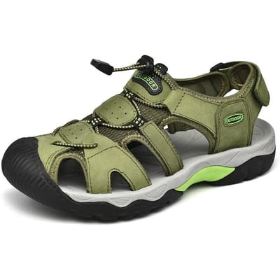 Zomer Nieuwe Sandalen Heren Leer Outdoor Zachte Zool Sport Vrije Tijd Pomp Strand Schoenen 48 beige