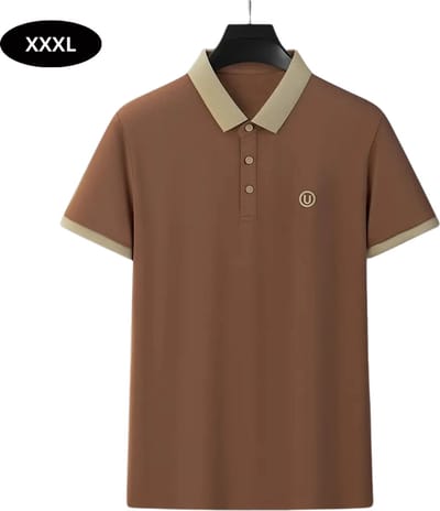 Livano Golf Shirt Heren - T-shirt - Golfkleding - Golfen - Golf Accessoires - Polo Shirt - Lichtbruin - Maat XXXL