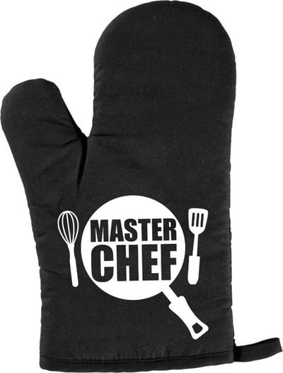 Masterchef BBQ handschoen/ barbecue want zwart heren - Papa/ Vaderdag cadeau/ verjaardag cadeau voor hem