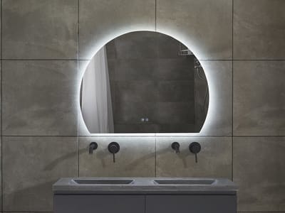 Mawialux LED Badkamerspiegel - Dimbaar - 100x80cm - Halfrond - Verwarming - Touchscreen - Hannah