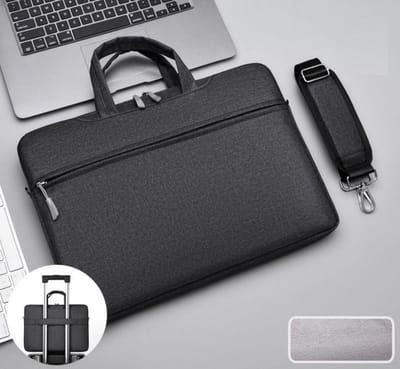 Laptoptas Zakelijke handtas met één schouder Crossbody voor heren en dames Ultradunne aktetas - Veelzijdig zwart + schouderband-14 inch - 14