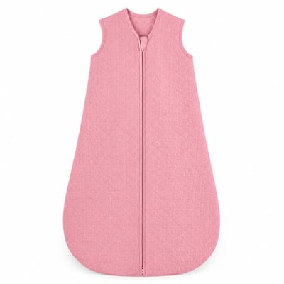 Gloovon® Baby Slaapzak - 2.5 TOG & Gevoerd - Bamboe Slaapzak met Dubbele Rits - Mouwloos Design - Roze - Maat S (0-10 Maanden)