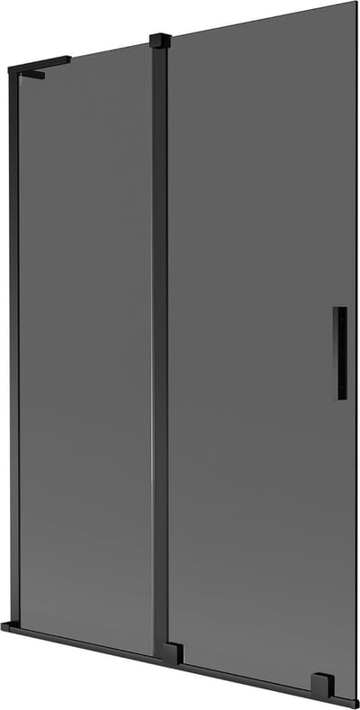 Mexen Velar L badwand-paravon 2-vleugelig schuifbaar 120 x 150 , grafiet, zwart - 896-120-003-41-70