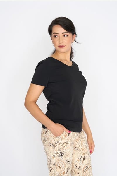 MI PIACE - Travel T-shirt Uni Black 2080 - Maat : XXL