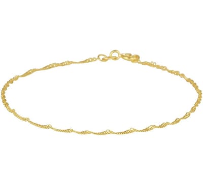 YO&NO - Ketting - Goud - Singapore -  1,2 mm -  45 cm - 585 goud