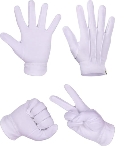 Formele Inspectie Handschoenen van Pique Katoen voor Tuxedo en Sieraden, 2 Paar, Perfect voor Evenementen en Ceremonies