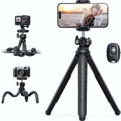 Famanu – Flexibel mini statief voor smartphone, draaibaar telefoonstatief voor reizen en live streaming