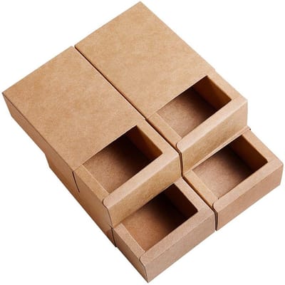 Dailygoods- Schuifdoosje Hoogwaardig Kraftpapier - Geschenkdoos - Cadeaudoos met Deksel - Doos - Stevig - Duurzaam