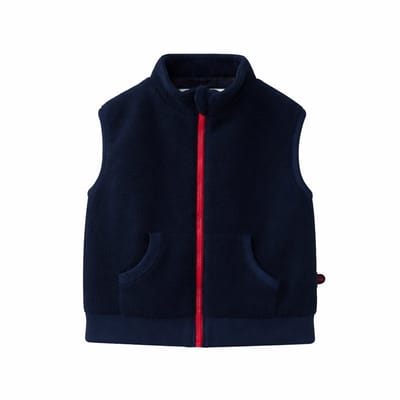 Ducksday - bodywarmer voor kinderen - sherpa fleece - unisex - Donkerblauw - maat 92/98- 2 jaar - PFAS vrij