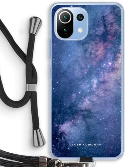 Case Company® - Hoesje met koord geschikt voor Xiaomi Mi 11 Lite hoesje met Koord - Nebula - Telefoonhoesje met Zwart Koord - Bescherming aan alle Kanten en Over de Schermrand