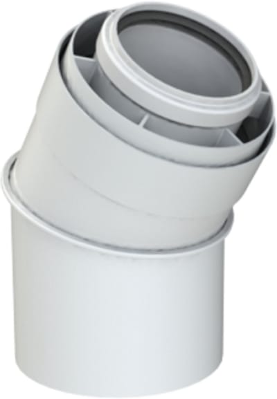 Brötje Bocht DN 60/100 30 graden concentrisch K60 KB30 AL/PPS wit, 7308321