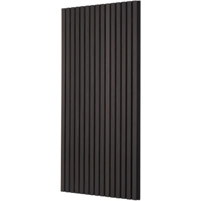 Panneaux Acoustiques à Lamelles de Bois 23,6 x 47,2 pouces pour Décoration Murale Moderne Chêne Noir