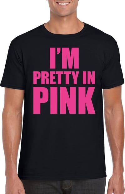 I am pretty in pink shirt zwart voor heren S