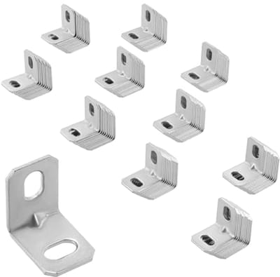 Set van 100 verstelhoeken 25x25x18 mm - Hoekverbinders voor Houtbewerking - Langgat Eurohoek Montagebeugels