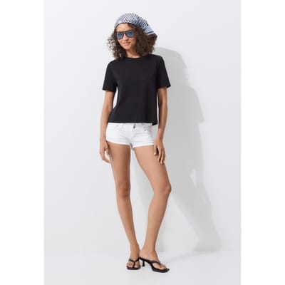 Stradivarius B01 Basic T-shirt regular fit heavy weight  Zwart S