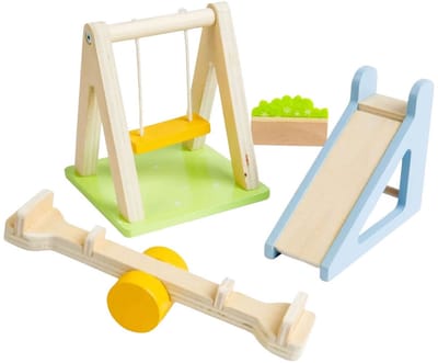 Bigjigs houten poppenhuis tuinset - FSC houten buitenspeelgoed.