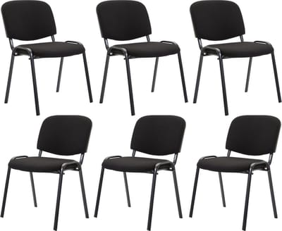 CLP Ken Set van 6 bezoekersstoelen zwart