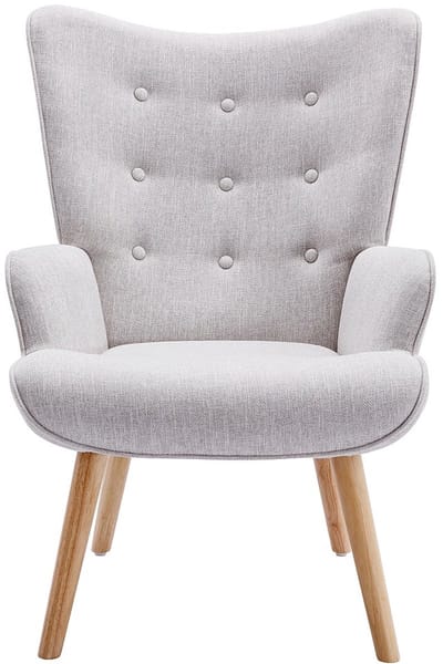Vente-unique Fauteuil van lichtgrijze stof VATELY