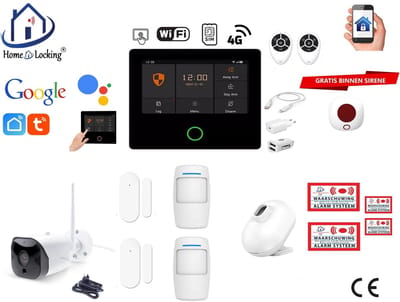 Draadloos alarmsysteem voor woning/camper/boot/caravan werkt met wifi en sim kaart en met spraakgestuurde apps. (Nederlands of Frans stem en tekst) ST01A-58