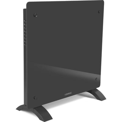 VONROC Luxe Elektrische Convectorkachel met Glazen Paneel – 500W/1000W – Wifi & Handmatige Bediening – Instelbare Thermostaat en Timer – Verwarmt tot 12m² – Grijs
