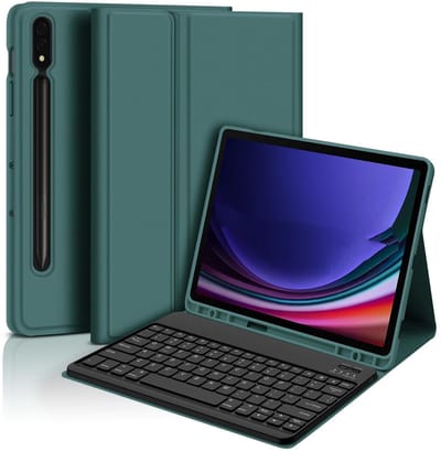 Bluetooth Toetsenbordhoes + Toetsenbord Compatibel met Samsung Tab S6 Lite 10.4 inch - Donkergroen