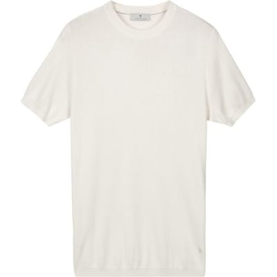 Thomas Maine Trui Short Sleeve Crew Neck Half Milano Knit Off White / male