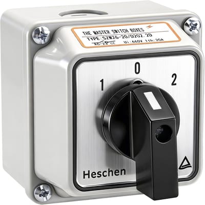 Dailygoody - Universele draaischakelaar - Wisselschakelaar met hoofdschakelaar - 3 standen - 2 fasen - 20 A - Geschikt voor installatie - LW28-20/4