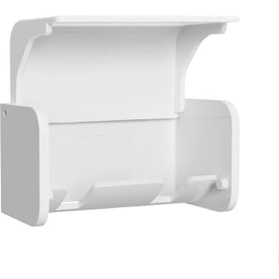Tandenborstelhouder Wandmontage met Deksel 2 Sleuven Tandenborstel Opbergorganizer Douche Zelfklevende Tandenborstel Hanger Rek white