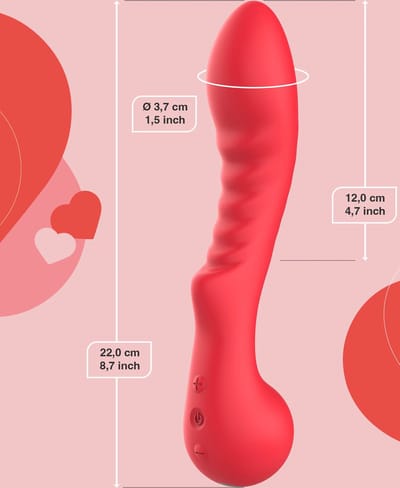 Flexibele G-spotvibrator met Licht Gebogen Schacht - Vibrator Met Geribbelde Schacht - G-Spot en Vaginale Stimulatie