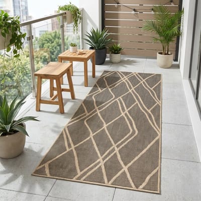 the carpet Mistra – robuust buitentapijt, modern & weerbestendig, voor balkon, terras, keuken of serre, beige naturel, 80 x 150 cm