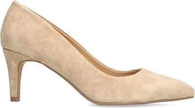 Manfield - Dames - Beige suède pumps - Maat 36
