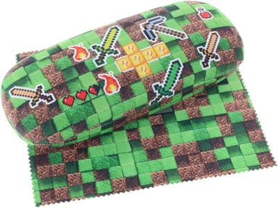 Hard Kinderen Etui met Kleurrijk Zwaarden Print en Microvezeldoek