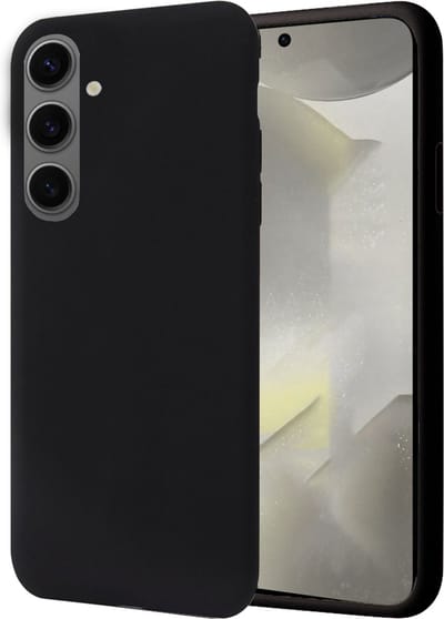 Geschikt voor Samsung Galaxy S24 - Hoesje- Suède Back Cover Case Zwart
