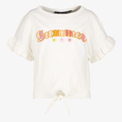 TwoDay meisjes T-shirt met knoop wit - Maat 92