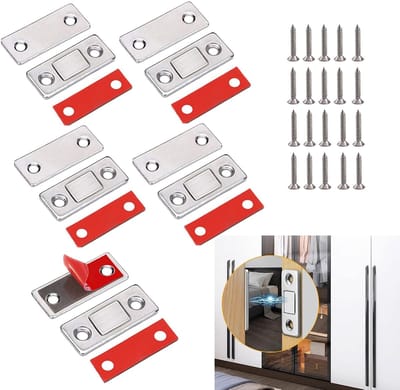 Dailygoods- Kastmagneetsnapper 5 Stuks - Ultradun - Magneetsluiting - Zelfklevend - Roestvrij Staal - Duurzaam en Corrosiebestendig - Deursluiting