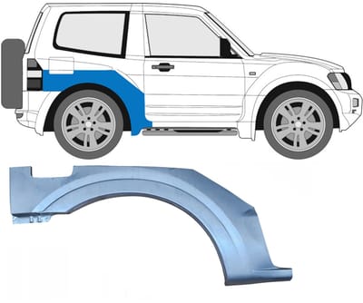 Reparatiepaneel achterspatbord voor Mitsubishi Pajero 1999-2006 / Rechts