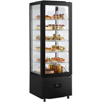 GGM Gastro Panoramavitrine - 372 Liter - mit 5 Ablagen - LED Beleuchtung