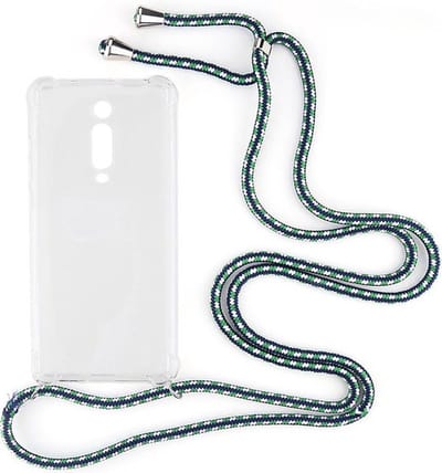 Shop4 - Geschikt voor Xiaomi Mi 9T Hoesje - Zachte Back Case met Koord Multi Groen