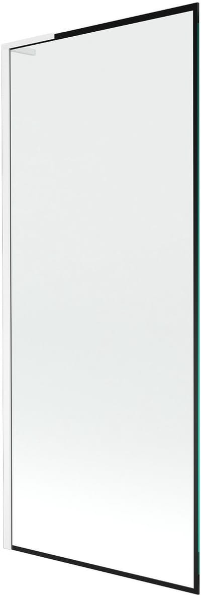 Mexen Next L badwand 1-delig 80 x 150 , zwart frame, wit - 895-080-000-03-70-20