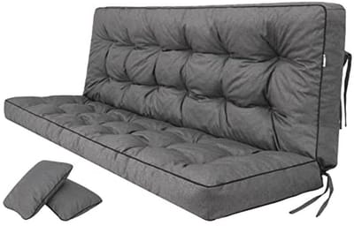 Comfortabel Tuinkussen voor Buitenbank, Pallet en Schommelbank - Zit- en Rugkussen 100 cm Grafiet