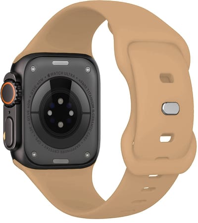 Bandje Geschikt voor Apple Watch Ultra 1, 2, 3 (49 mm) Bandje Siliconen Horloge Band Verstelbaar - Smartwatch Bandje Siliconen - Walnoot