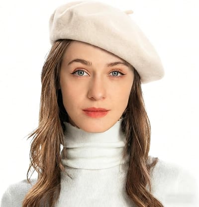 Wollen Franse Baret Hoed Effen Kleur Baret Cap voor Vrouwen Meisjes