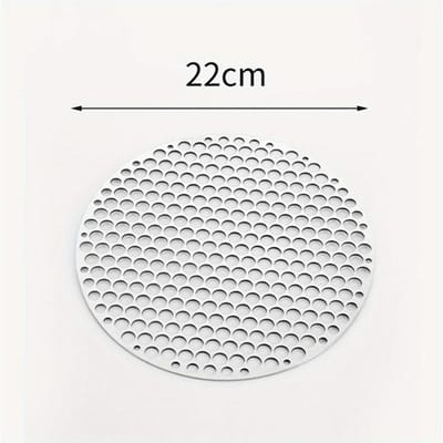 Filet de Barbecue Rond en Acier Inoxydable Grille Métallique BBQ Grille Camping Pique-nique Support Alimentaire Gril BBQ Outil de Cuisine Accessoires 22cm argenté