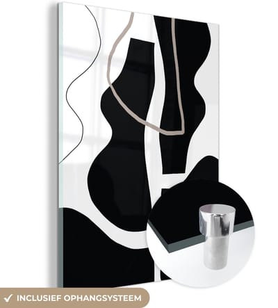 MuchoWow® Glasschilderij 120x160 cm - Schilderij acrylglas - Abstract - Minimalisme - Design - Foto op glas - Schilderijen